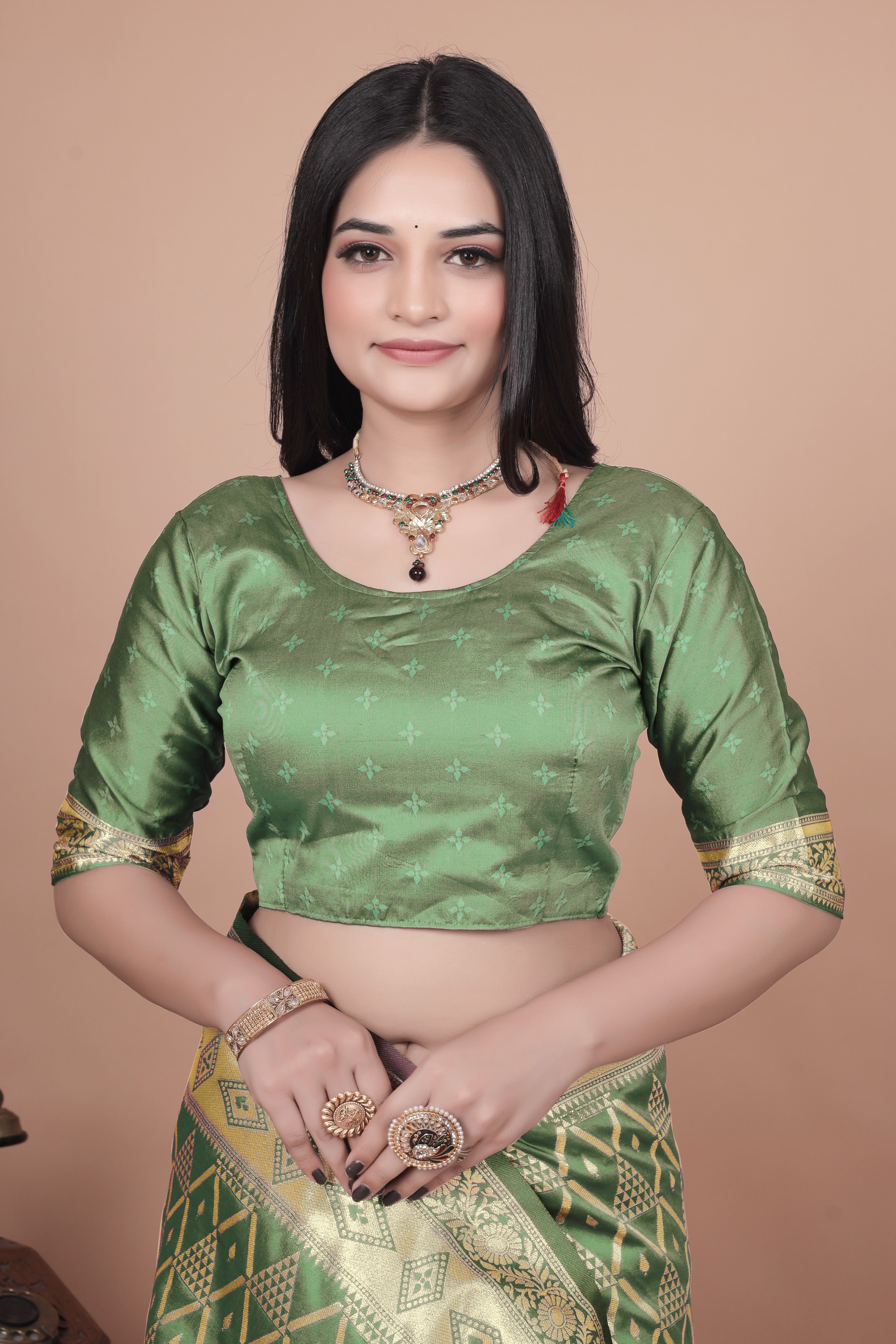 Mauve Banarasi Silk Saree with Silver Zari Elegance With 4 color option
